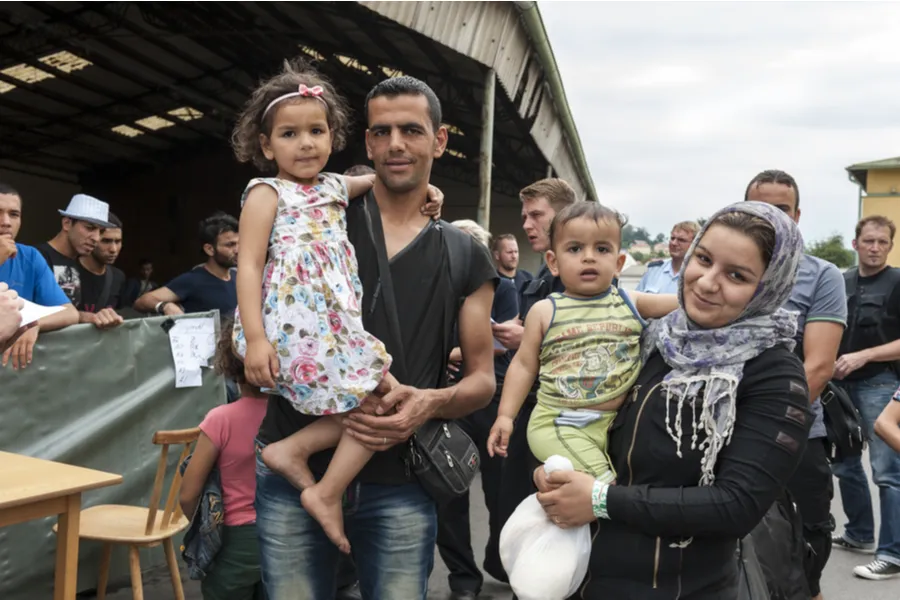 Syrian refugee family at a camp in Passau, Germany - August 2015?w=200&h=150